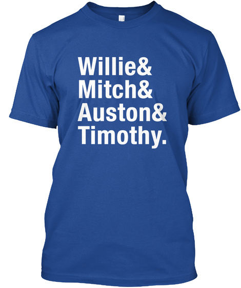 Willie Mitch Auston Timothy Deep Royal T-Shirt Front