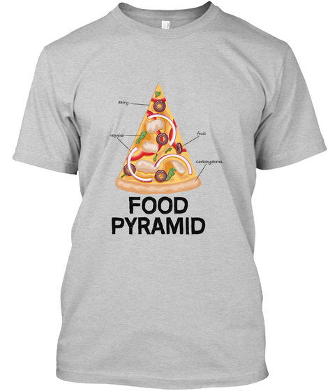 Food Pyramid Light Steel T-Shirt Front