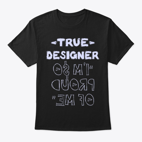 True Designer Shirt Black T-Shirt Front
