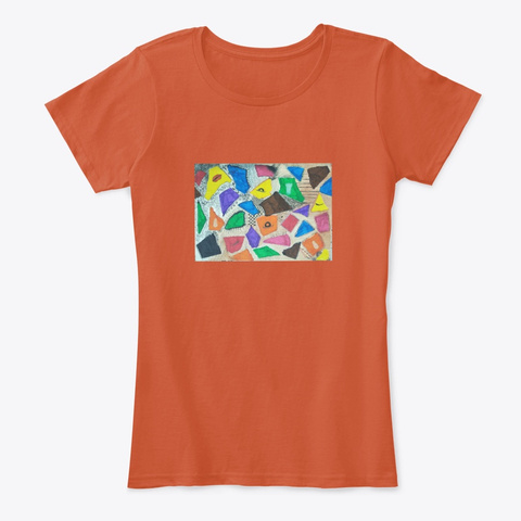 Fragmented Deep Orange T-Shirt Front
