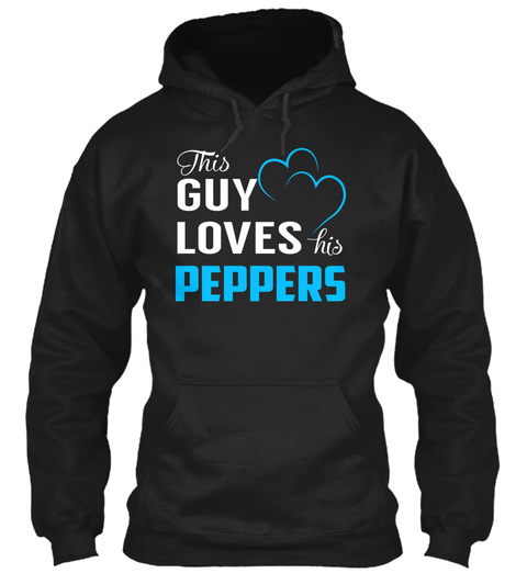 Guy Loves Peppers   Name Shirts Black T-Shirt Front
