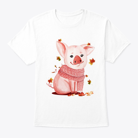 Pig Fall Yall Southern Saying Autumn White T-Shirt Front