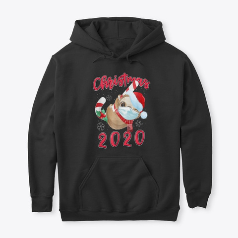 Christmas 2020 Sloth Mask Idea Black T-Shirt Front