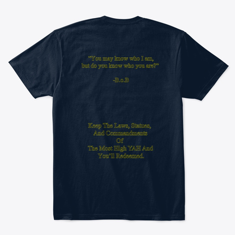 Yahuah's Servant Israelite Clothing New Navy T-Shirt Back
