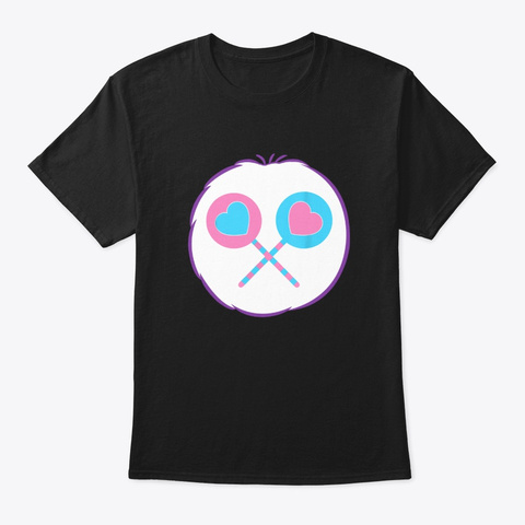 Share Bear Purple Funny Matching Costume Black T-Shirt Front