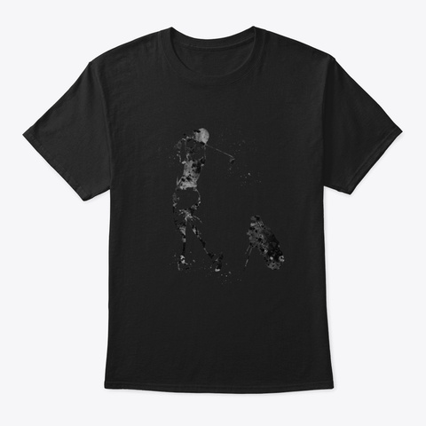 Man Golfer M004n Black T-Shirt Front