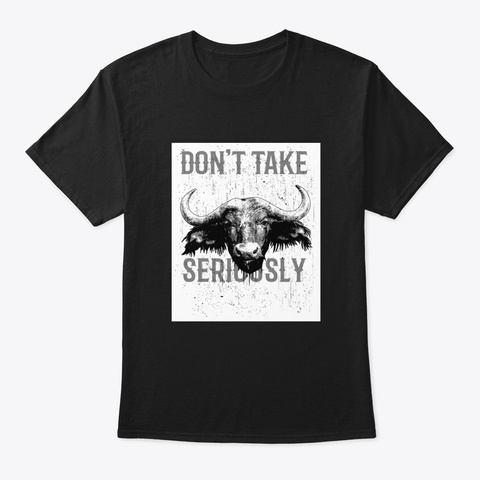Buffalo Lover Gift Design Motif Black T-Shirt Front
