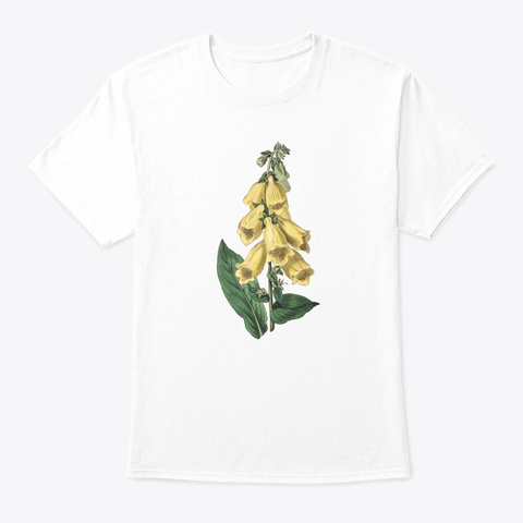 Beautiful Vintage Botanical White T-Shirt Front