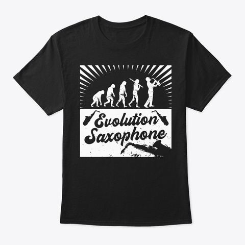 Evolution Saxophone Black T-Shirt Front