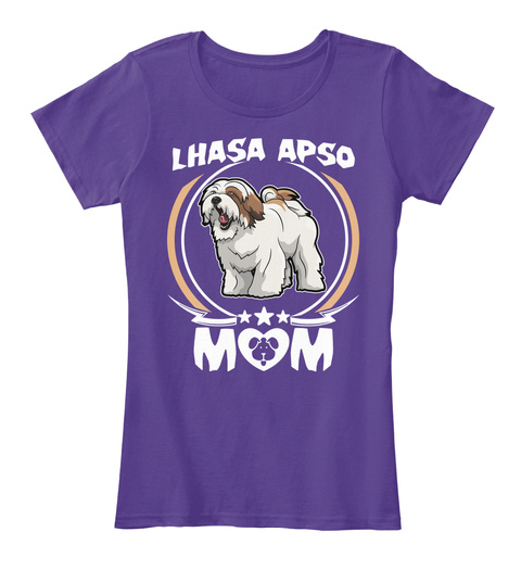 Lhasa Apso Mom Shirt Mothers Day Gifts Purple T-Shirt Front
