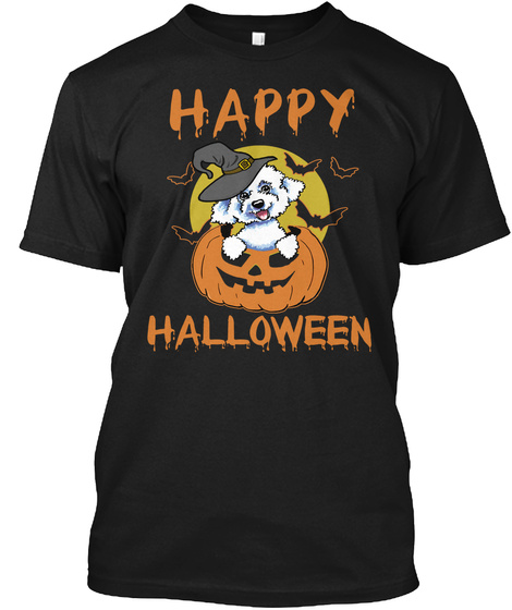 Happy Halloween Black T-Shirt Front