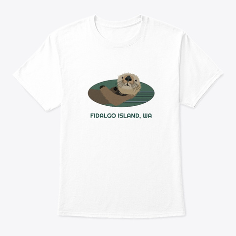 Fidalgo Island Wa Otter Pnw Tribal White T-Shirt Front