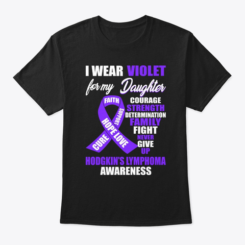 Violet Hodgkin's Lymphoma Awareness Black T-Shirt Front