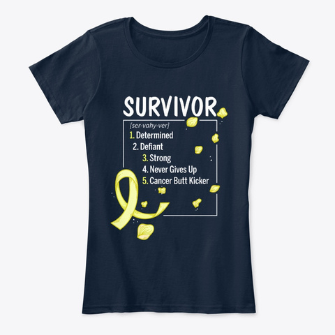 Childhood Cancer Survivor Definition New Navy T-Shirt Front
