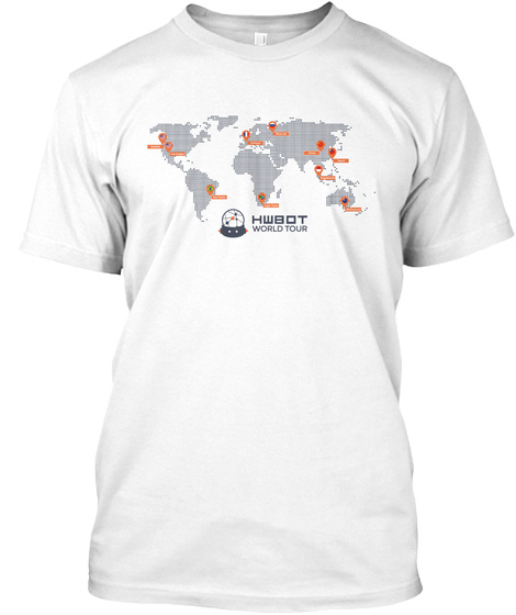 Hwbot World Tour   Map White White T-Shirt Front