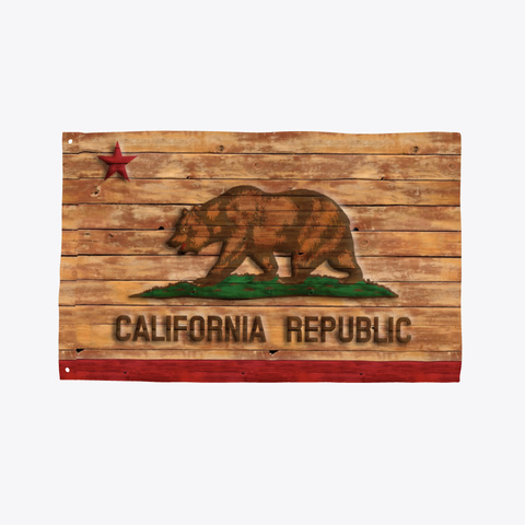 Flag Of California Carved Wood Look Standard T-Shirt Front