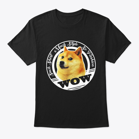 Awesome Doge Meme Funny Dog Tee Black T-Shirt Front