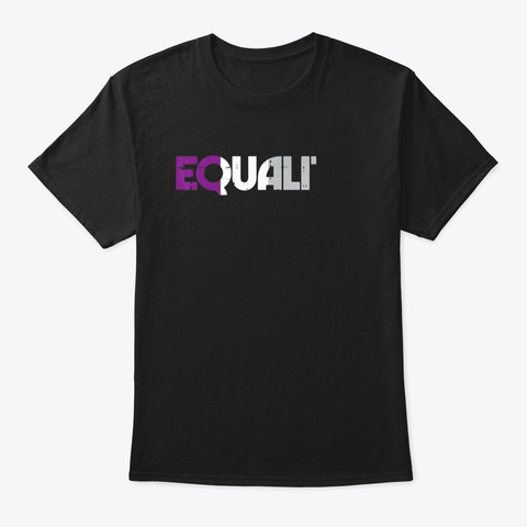 Equality Retro Asexual Flag Pride Black T-Shirt Front