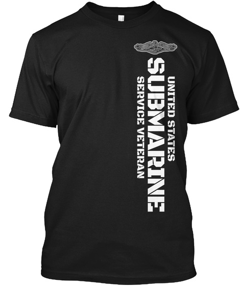 United States Submarine Service Veteran Black T-Shirt Front