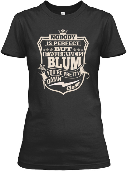 Nobody Perfect Blum Thing Shirts Black T-Shirt Front