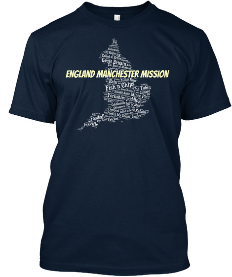 England Manchester Mission! New Navy T-Shirt Front