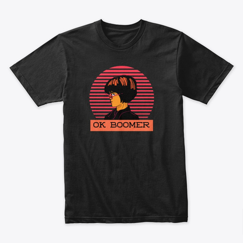 Ok Boomer   Eye Roll Black T-Shirt Front