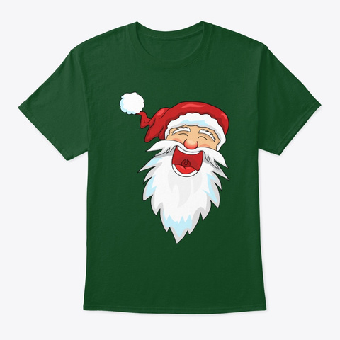 Laughing  Santa Christmas T Shirt Deep Forest T-Shirt Front