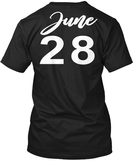 June 28   Cancer Black T-Shirt Back