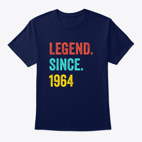 Legend Since 1964 Birthday Navy T-Shirt Front