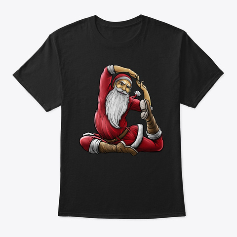 Yogi Santa Claus | Namaste Yoga Black T-Shirt Front
