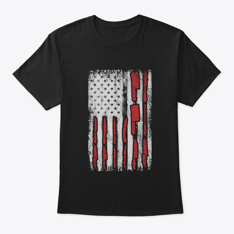American Flag Knives Chef Black T-Shirt Front