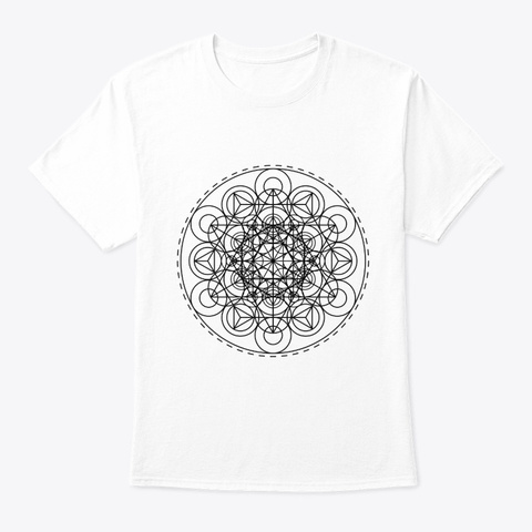Sacred Geometry Intricate Tri Hex Circles  White T-Shirt Front