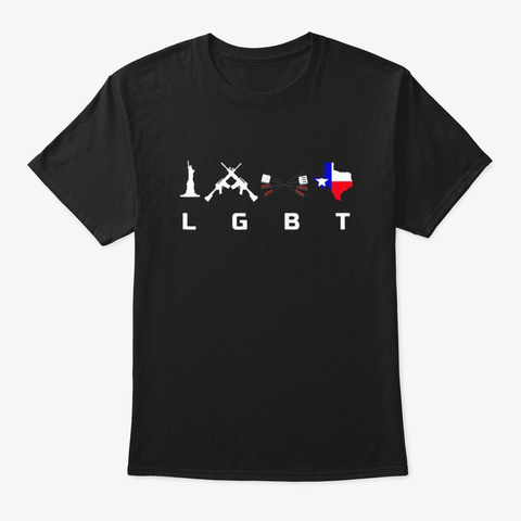 Liberty Guns Bbq Texas Lgbt Barbecue T Black T-Shirt Front