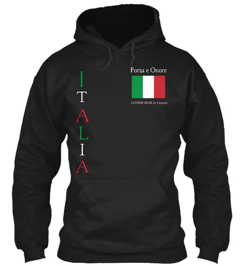 Italia Forza E Onore Italia Forza E Onore Black T-Shirt Front