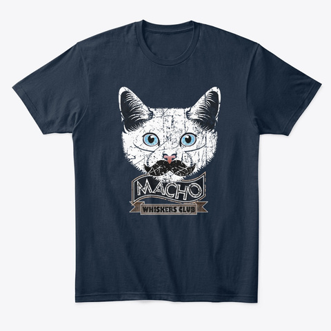 Macho Whiskers Club Distressed Cat Shirt