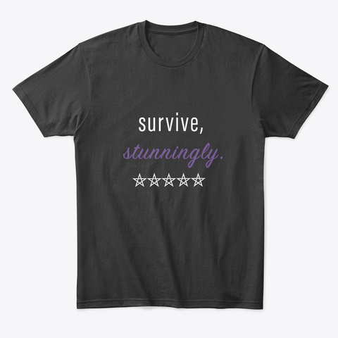 Survive, Stunningly   Hop Black T-Shirt Front