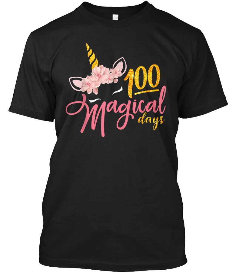 100 MAGICAL DAYS CUTE UNICORN FACE 100TH Unisex Tshirt