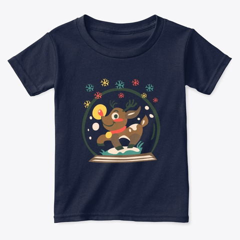 Reindeer Christmas Gift Reindeers X Mas Navy  T-Shirt Front