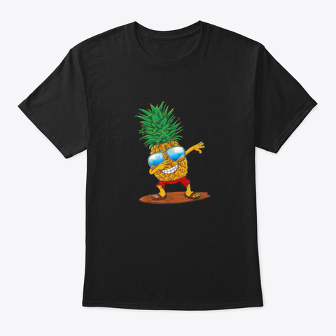 Dabbing Pineapple Sunglasses Shirt Black T-Shirt Front