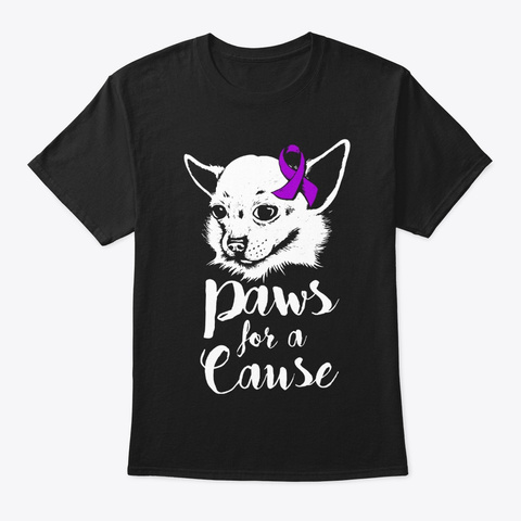 Paws For A Cause Chronic Pain Awareness Black T-Shirt Front