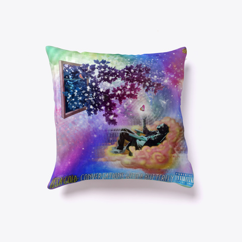 Conversations With A Butterfly Pillow White Kaos Front