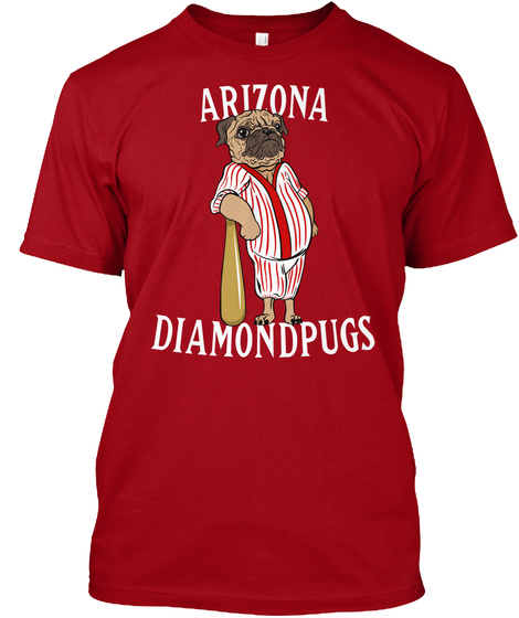 Arizona Diamond Pugs Deep Red T-Shirt Front