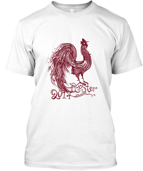 Chinese New Year  Red Rooster 2017 White T-Shirt Front