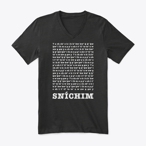 The Squamish Alphabet Black T-Shirt Front
