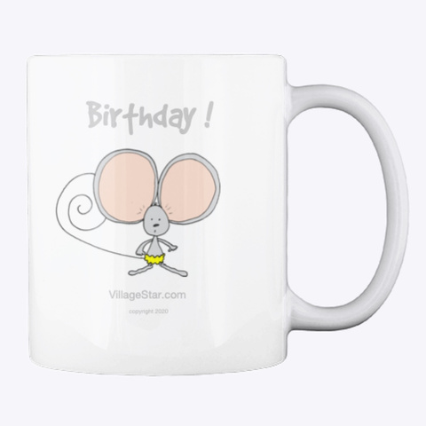 My Mouse Birthday Hot Drink Cup White T-Shirt Back