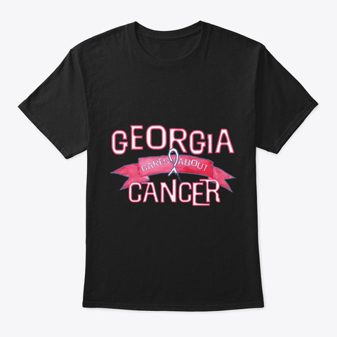 Georgia Cares About Breast Cancer Suppor Black T-Shirt Front
