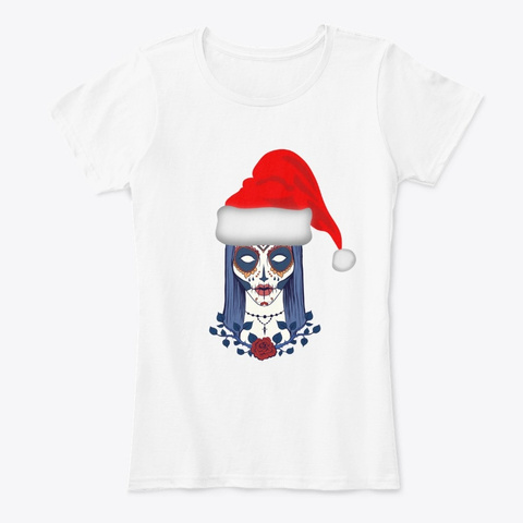 Christmas Shirts For Women Santa Hat White T-Shirt Front