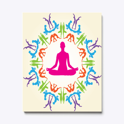 Yoga Meditation Canvas Print White T-Shirt Front