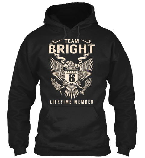 Team Bright B Lifetime Member Black T-Shirt Front