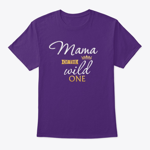 Mama Of The Wild One Matching First Thin Purple T-Shirt Front